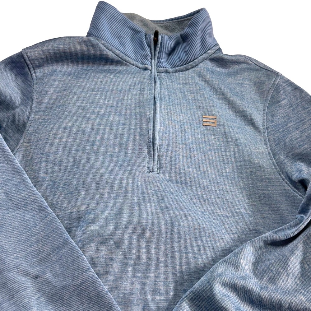 Three Sixty Six Mens Pullover‎ 1/4 Zip Light Blue Heather Activewear Sz M